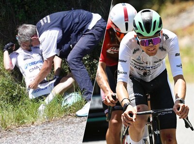 Toptalent Paul Seixas (19) gaat hard onderuit in laatste koers voor Tour de France: ‘Het was mijn eigen fout’
