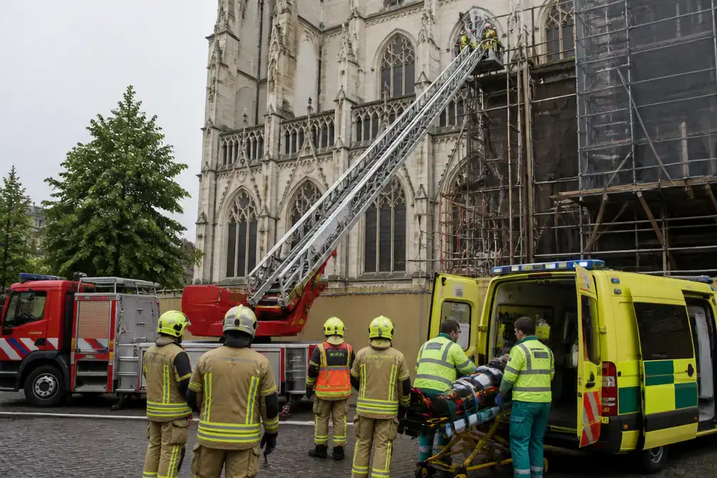 Arbeider zwaargewond na val aan kathedraal Antwerpen