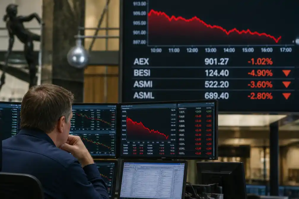 Chipaandelen dalen op Amsterdamse beurs, AEX lager