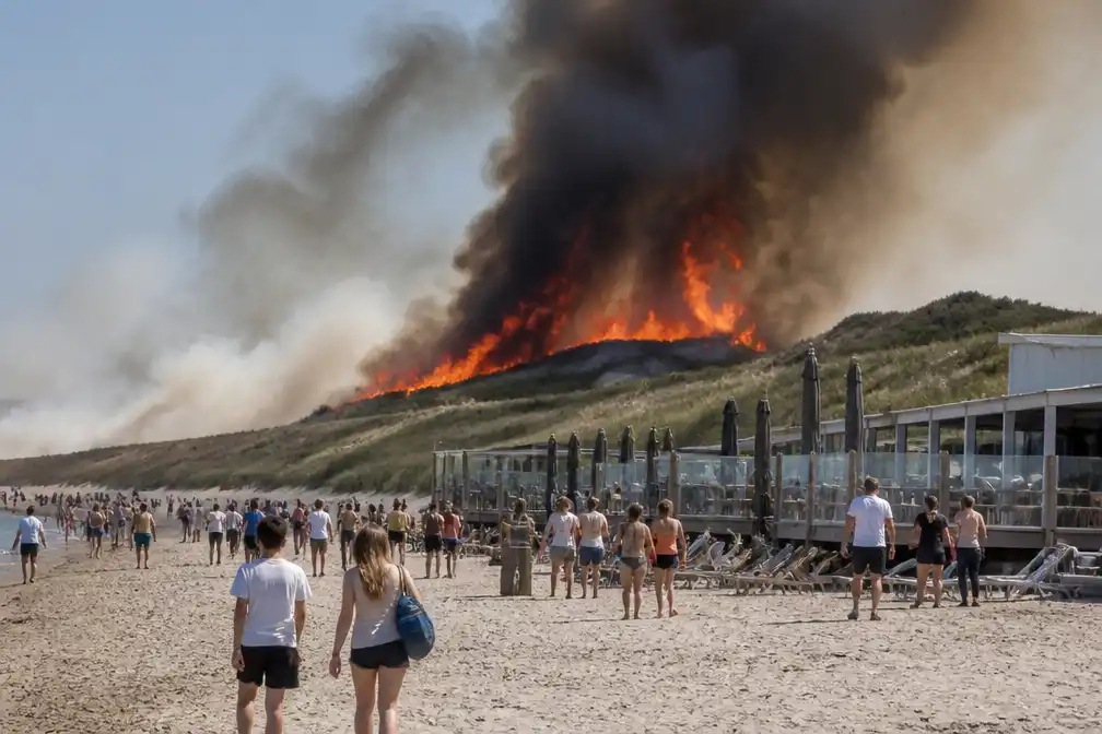 Grote duinbrand bij Wassenaar: strandgasten gevlucht, hotel ontruimd