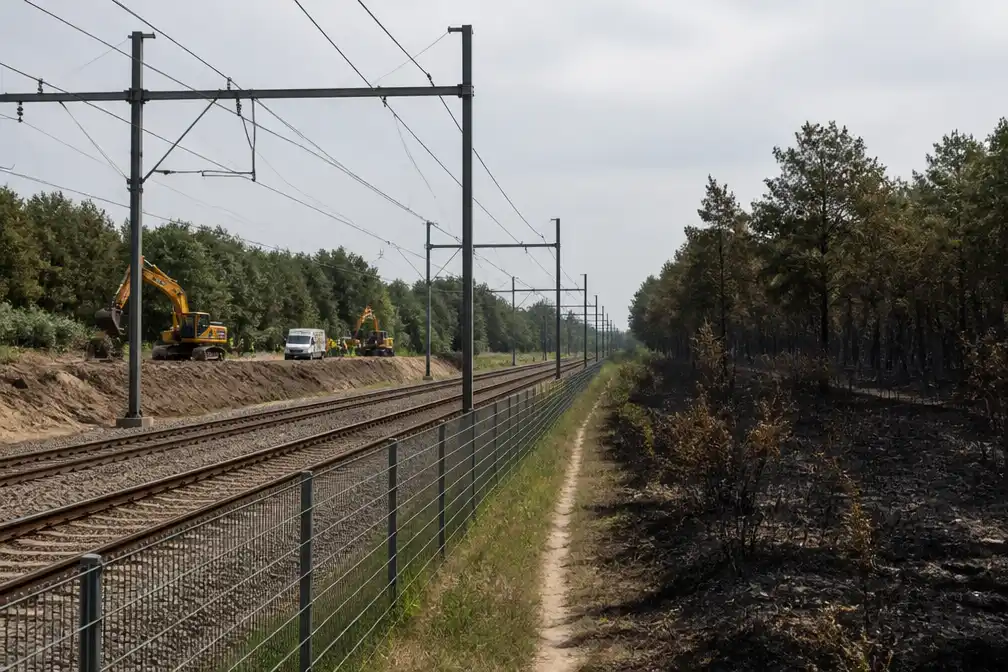 Vrijdag geen treinen tussen Boxmeer en Venray na natuurbrand