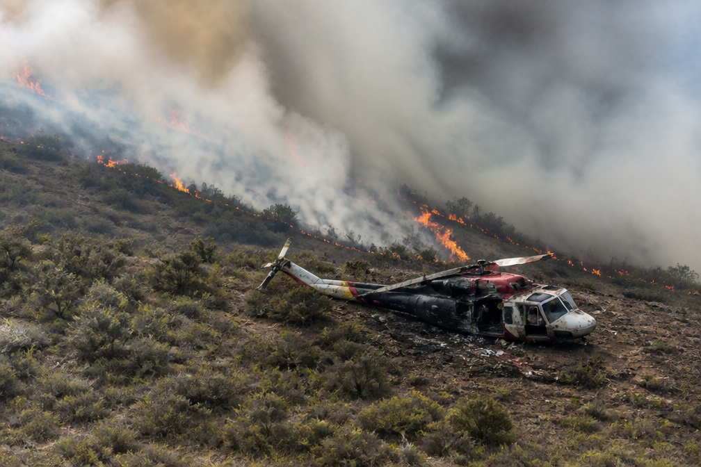 Blushelikopter neergestort bij natuurbrand in Utah; lot van twee inzittenden onbekend