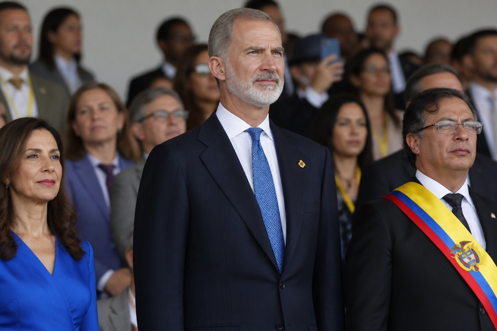 Spaanse koning Felipe bij inauguratie Colombiaanse president