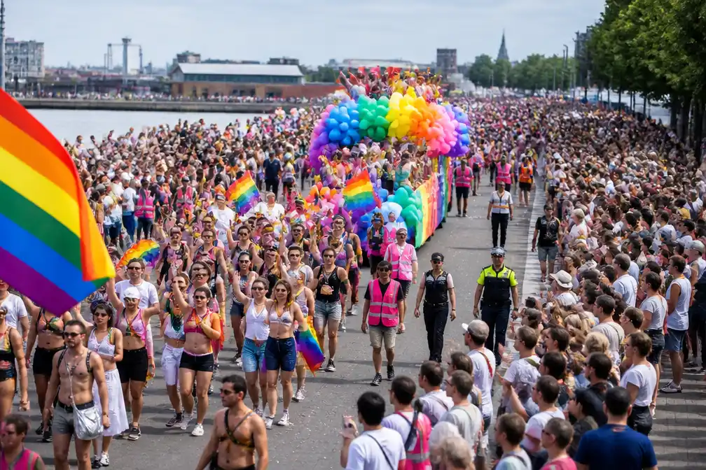Antwerp Pride Parade lokt recordaantal van 170.000 bezoekers, feest gaat verder op Cockerillkaai