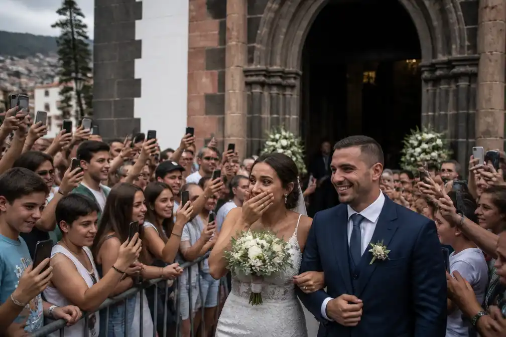 Fans op Madeira kregen niet Ronaldo maar huwelijk van Fabio en Fatima te zien