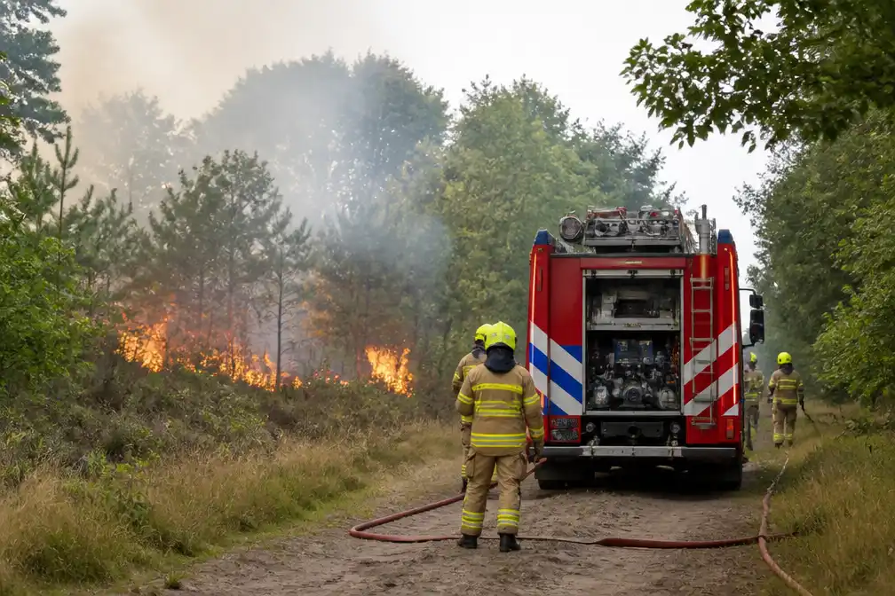 Natuurbrand aan Heumenseweg in Wijchen trekt veel brandweer