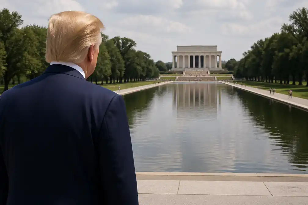 Trump geeft toe dat renovatie reflectievijver Lincoln Memorial gehaast was