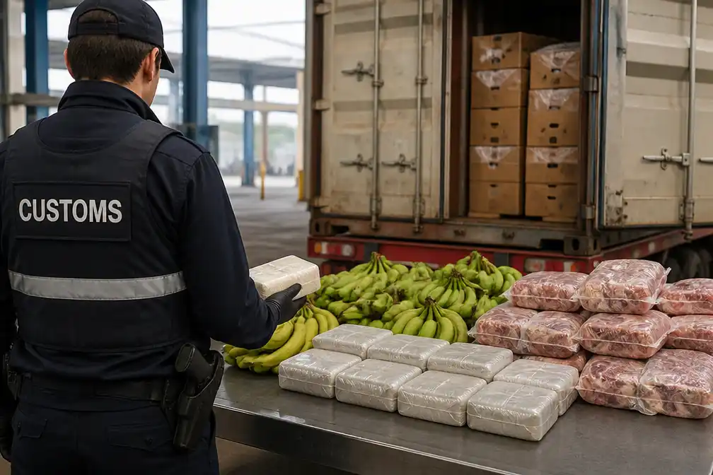 Douane onderschept 105,4 kg cocaïne tussen bananen en bevroren vlees in Antwerpse haven