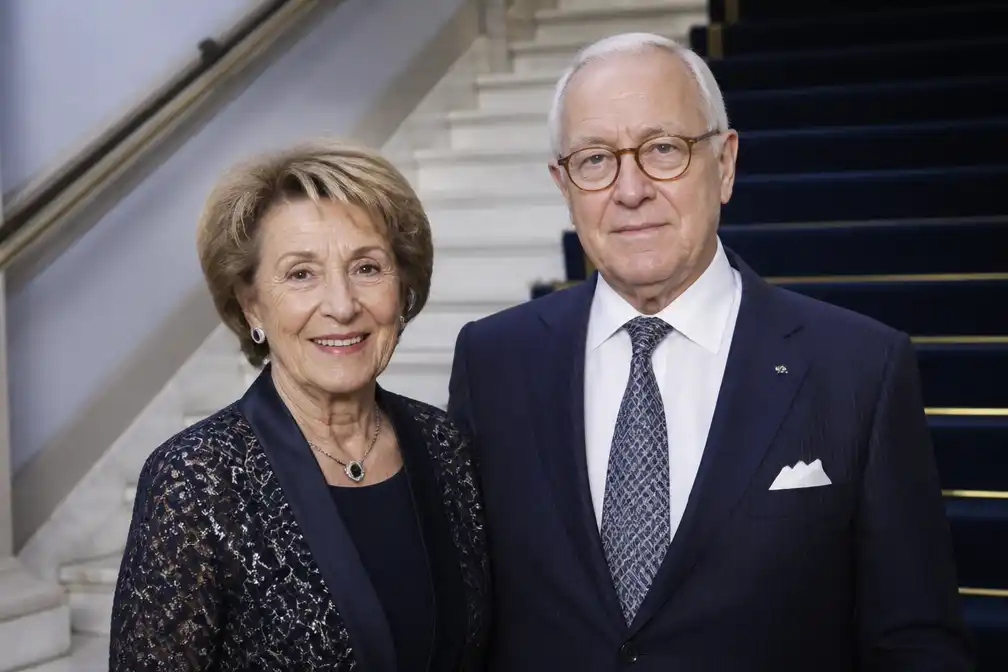 Prinses Margriet en Pieter van Vollenhoven bij NAF-receptie in Amsterdam