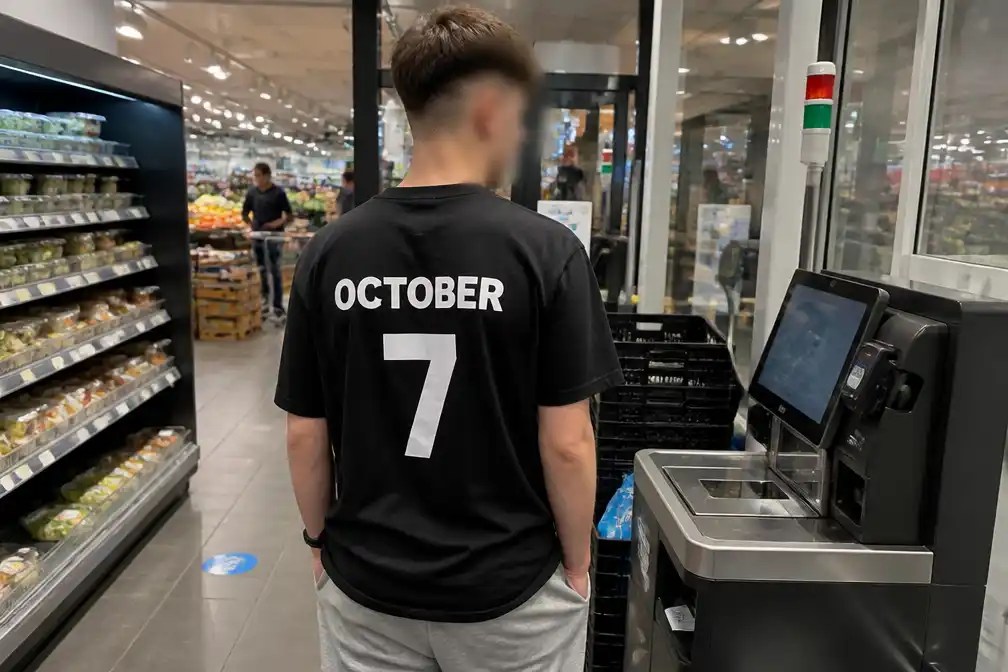 Jongen met 'October 7'-shirt zorgt voor ophef in Amsterdamse Albert Heijn