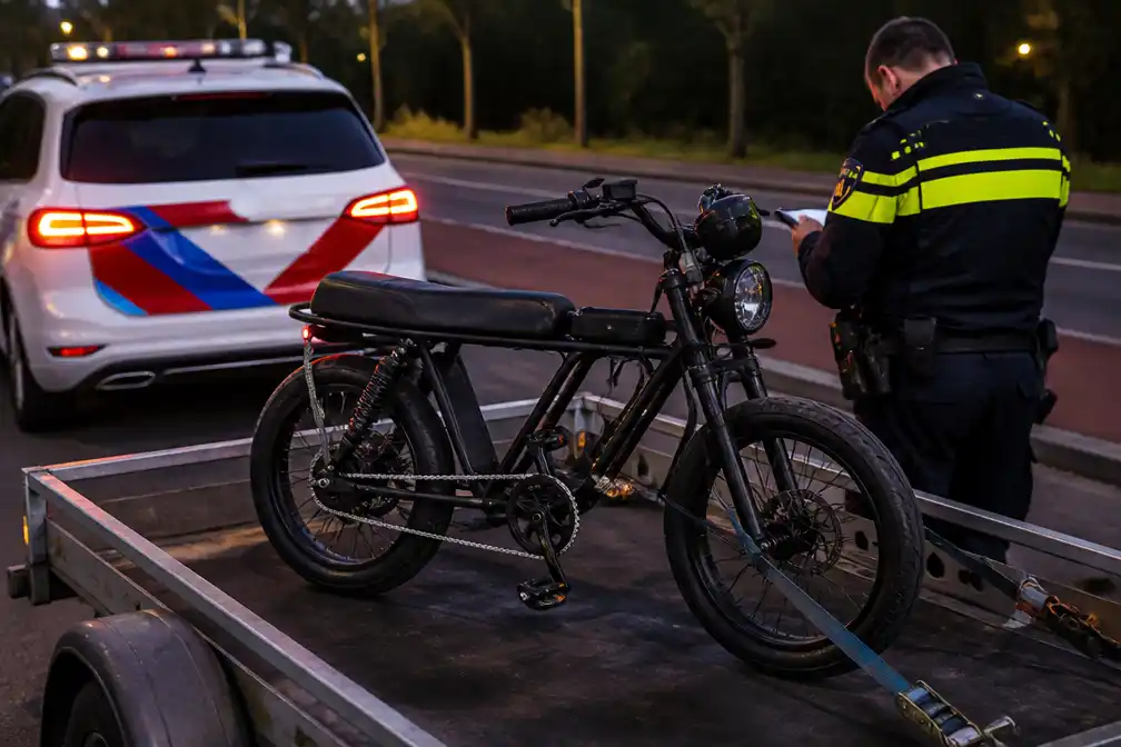 Politie Enschede neemt 'skinnybike' in beslag die 120 km/u haalt