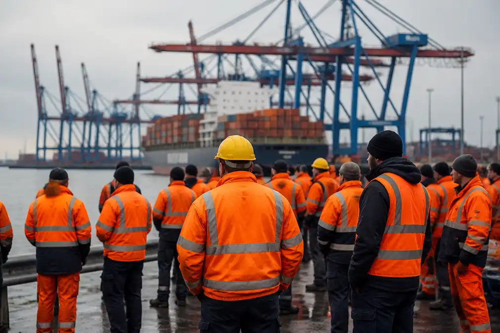 Havenarbeiders staken in zes Duitse havens om loonconflict
