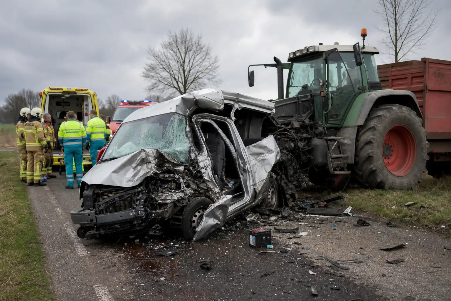 Piet (40) overleeft zwaar ongeval met tractor in Stevensbeek