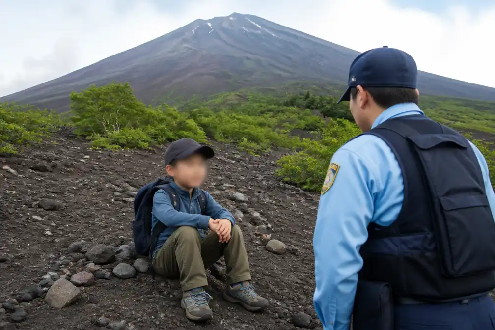 Vader laat 7-jarige zoon 8 uur alleen achter op Mount Fuji