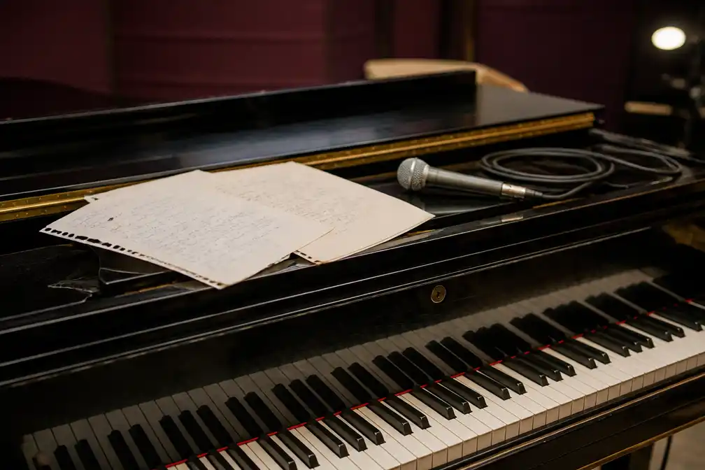 Piano, microfoon en handgeschreven teksten Freddie Mercury geveild in oktober
