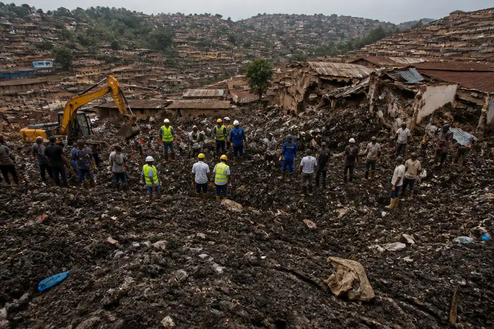 Guinee: ingestorte vuilnisbelt in Conakry doodt 30 mensen, 22 gewonden