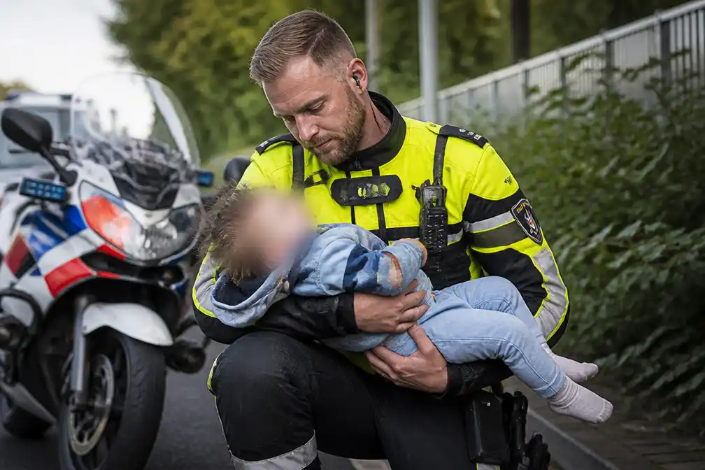 Motoragent Rens Bijen (35) krijgt in Enschede blauw aangelopen kind van bijna 2 in handen