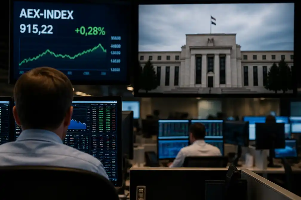 AEX opent licht hoger, beleggers wachten op rentebesluit Fed