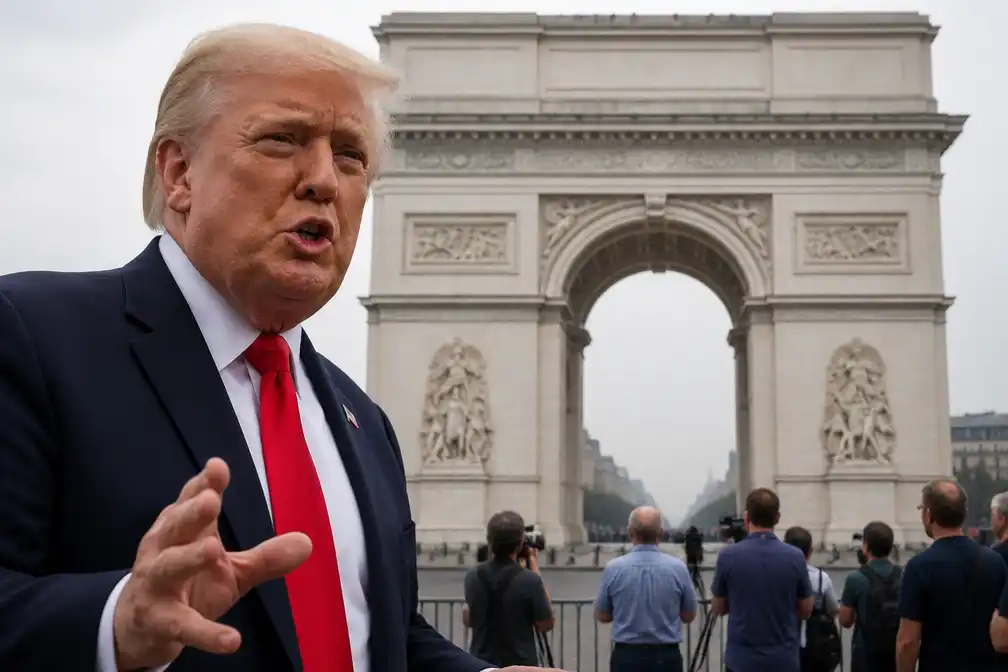 Trump: triomfboog in Washington wordt 'militair complex' voor drones en scherpschutters