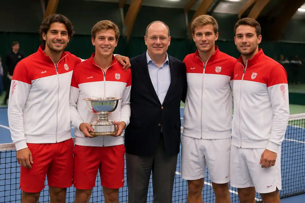 Prins Albert prijst Davis Cup-zege van Monaco op Finland als 'historisch'