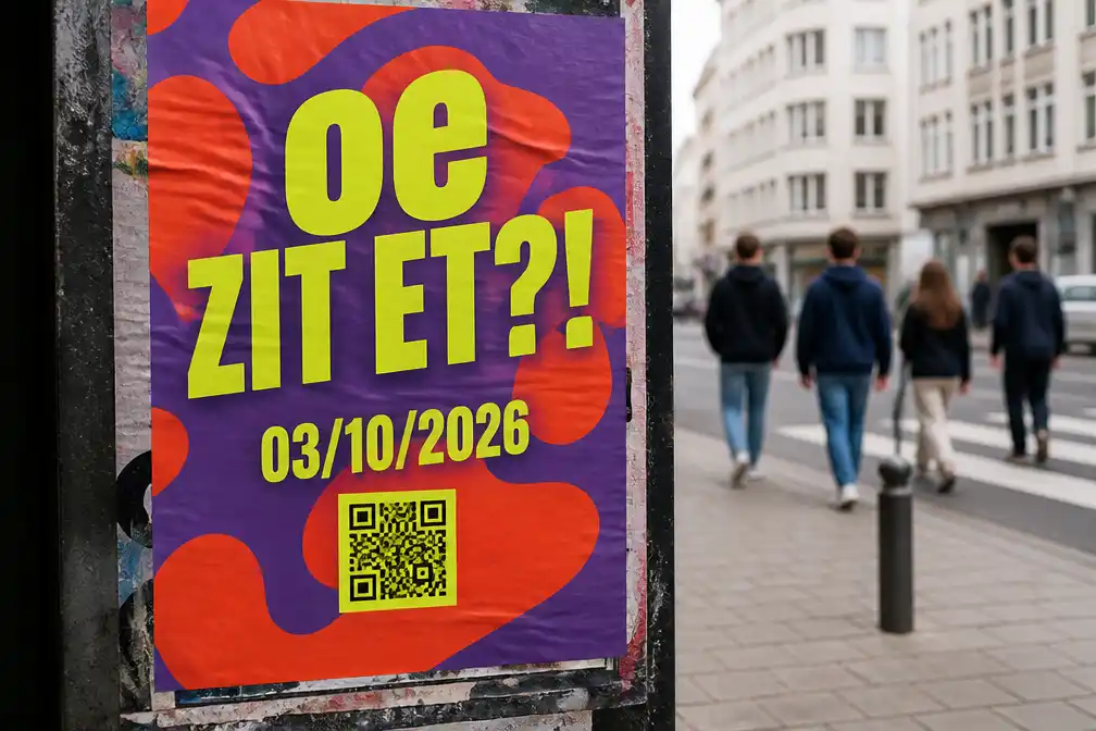 Mysterieuze 'Oe zit et?!'-posters in Oostende kondigen vernieuwde jeugdraad aan