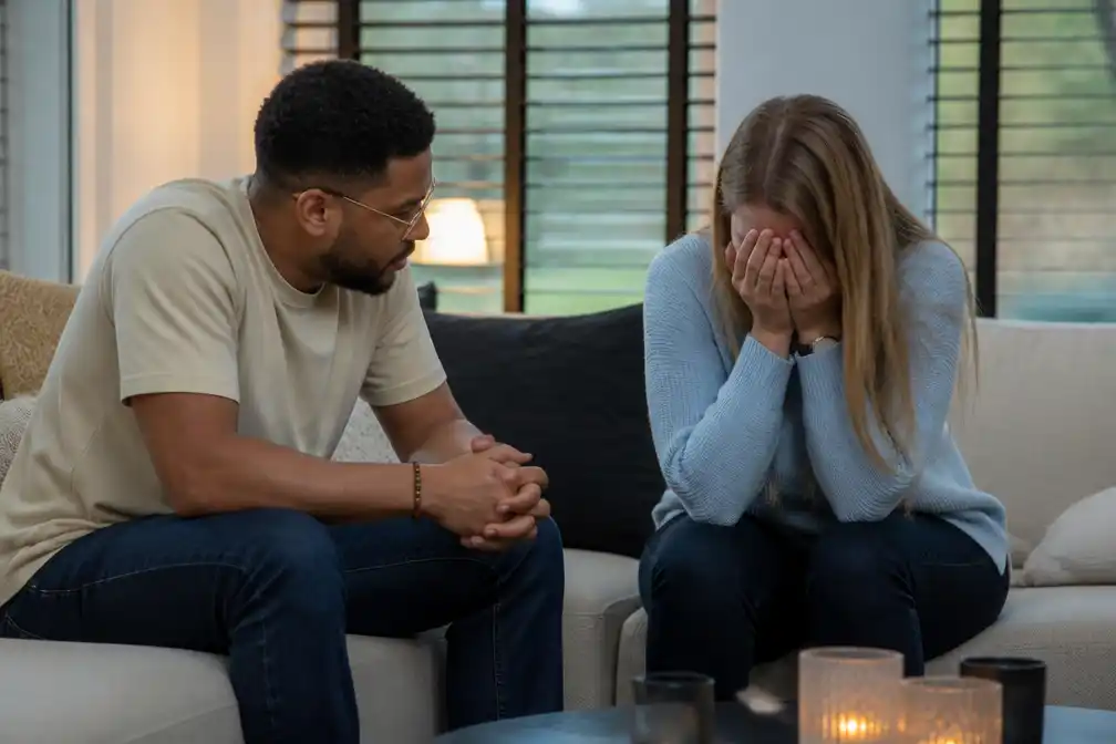 Eerste ruzie tussen Elke en Denzel in 'Blind getrouwd' escaleert, experten grijpen in
