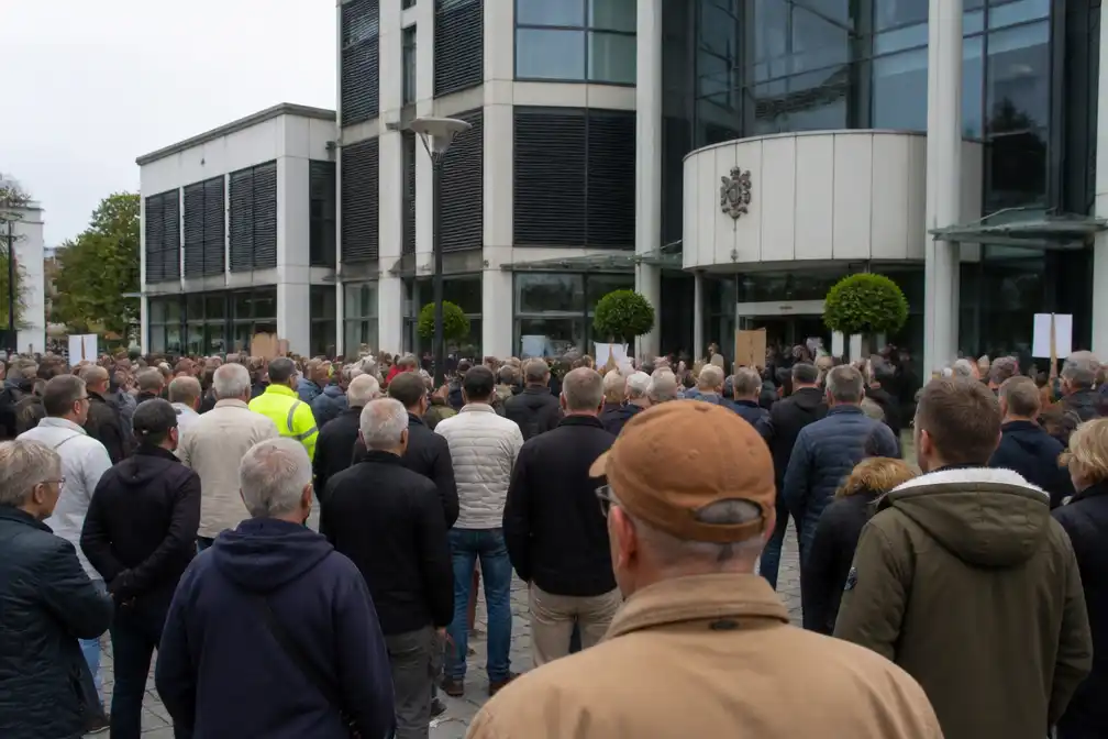 Tientallen mensen protesteren in Terneuzen tegen azc voor 200 asielzoekers
