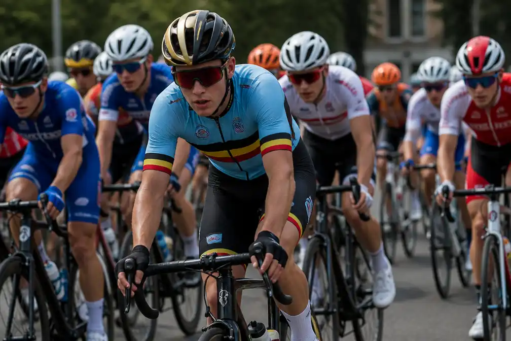Vic De Smet weer in peloton na fietswissel in juniorenwegrit op WK