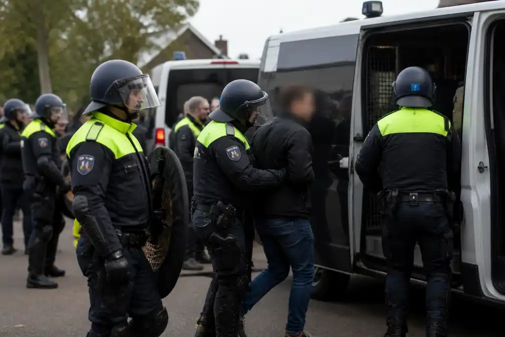 ME grijpt in bij azc-protest in Kesteren na afsteken vuurwerk