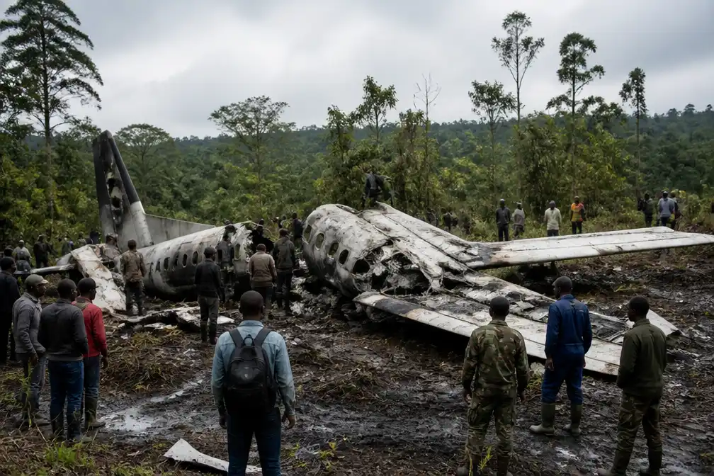 Vliegtuigcrash in zuidwesten DR Congo: zeker veertien doden, militaire delegatie aan boord