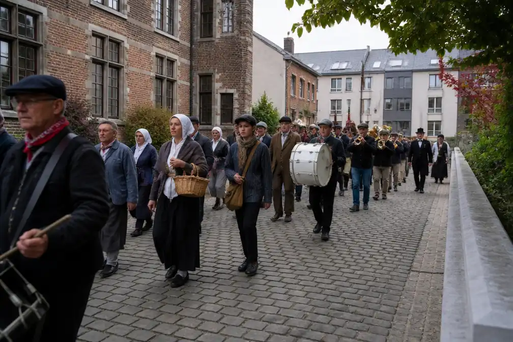 Figuranten oefenen Kweikerstafereel in Tienen voor 10 oktober