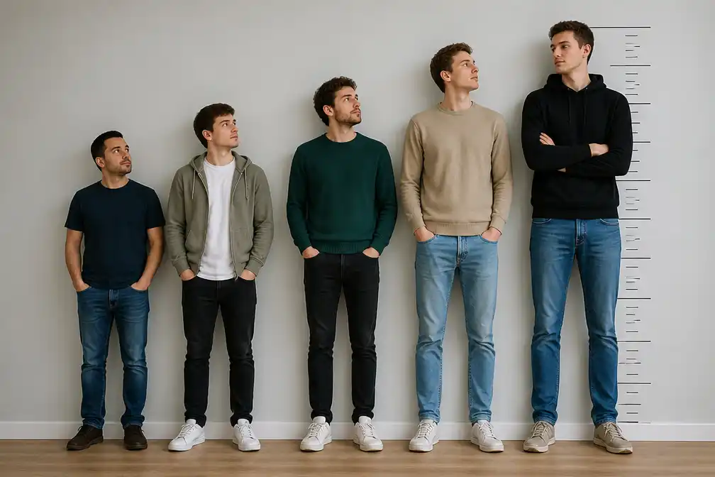 Mannen onder 1,85 m willen langer zijn, boven 1,90 m lopen tegen problemen aan
