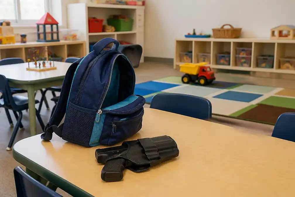 Peuter (3) haalt geladen pistool van moeder uit rugzak bij kinderdagverblijf in Michigan