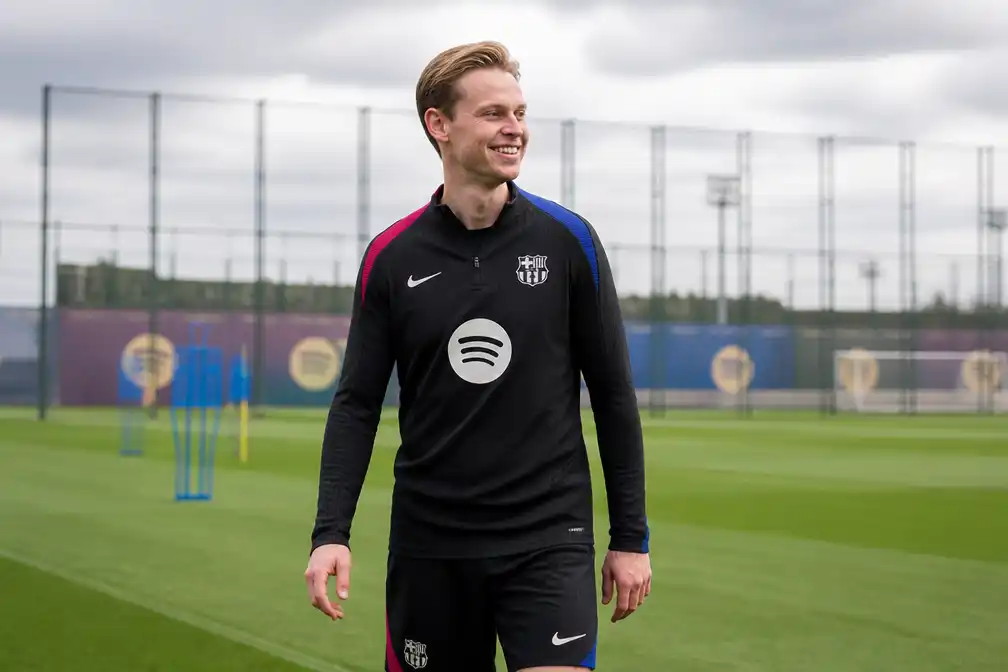 Frenkie de Jong terug op trainingsveld bij FC Barcelona na maandenlange afwezigheid