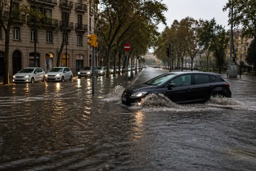 Recordregen veroorzaakt overstromingen rond Barcelona, code rood in Catalonië