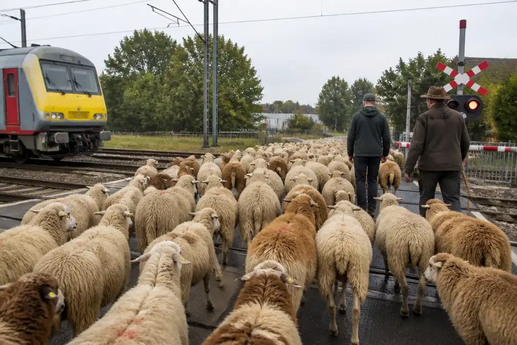 Kudde van 350 schapen houdt treinverkeer in Lummen een halfuur op