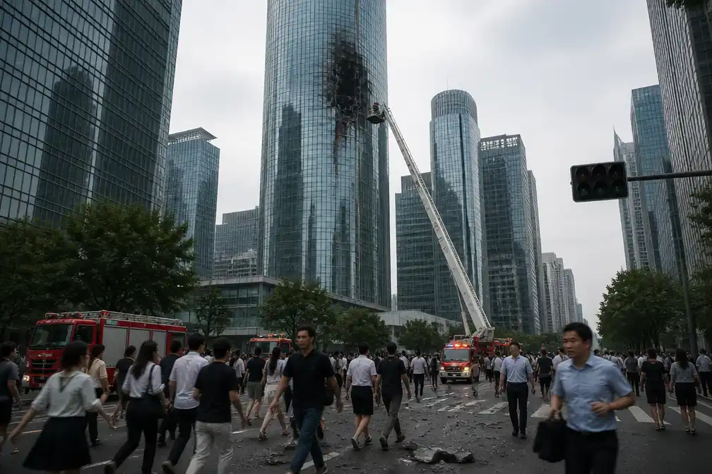 Klein vliegtuig crasht in hoogste wolkenkrabber van Beijing, evacuaties afgekondigd