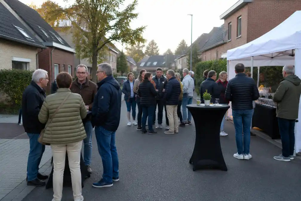 Tremelo rondt wegenwerken af en trakteert buurtbewoners op feestelijke drink