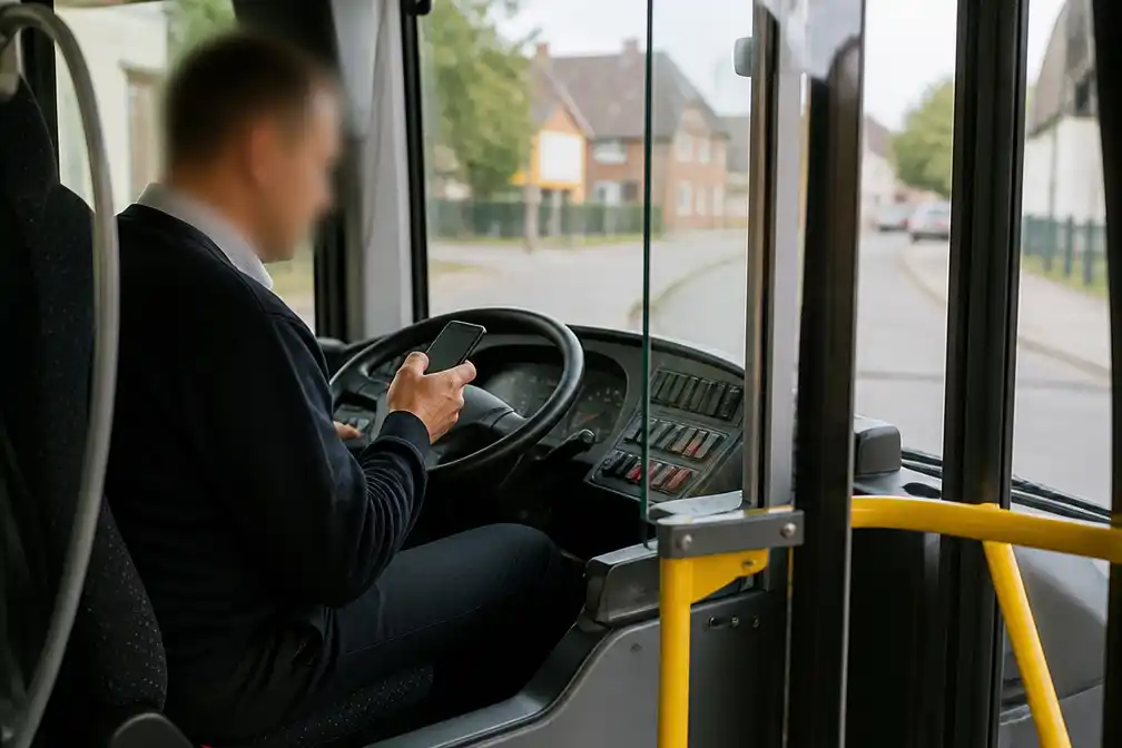 Buschauffeur De Lijn betrapt op gsm-gebruik met leerlingen naar school in Arendonk