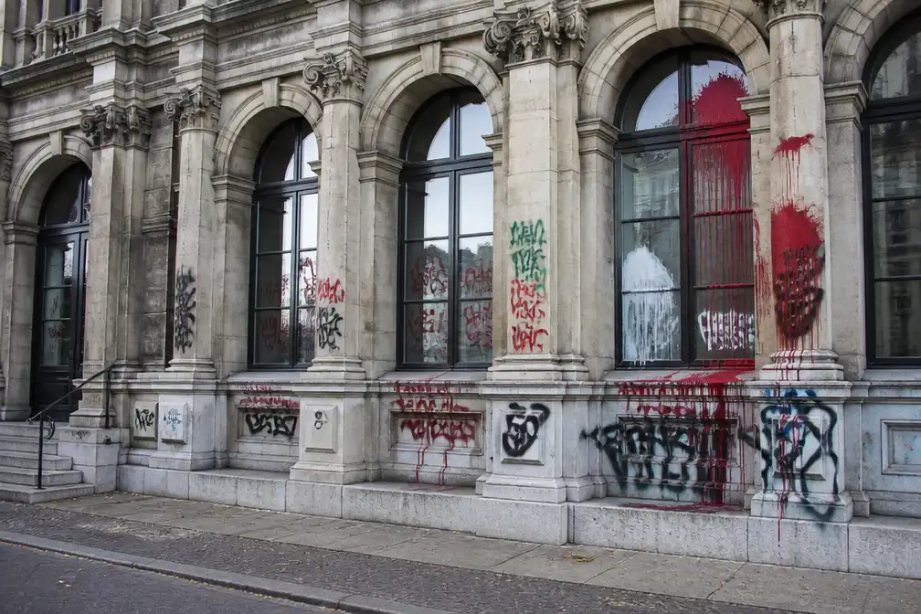 Amsterdamse stadhuis vernield en beklad na pro-Palestijnse demonstratie