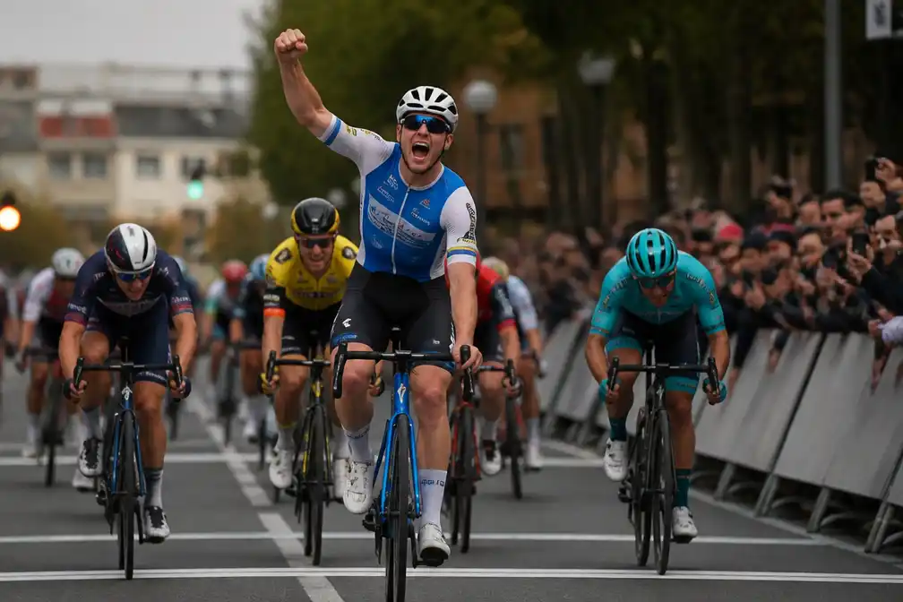 Dorian Godon sprint naar zege in Gran Piemonte na chaotische slotkilometer