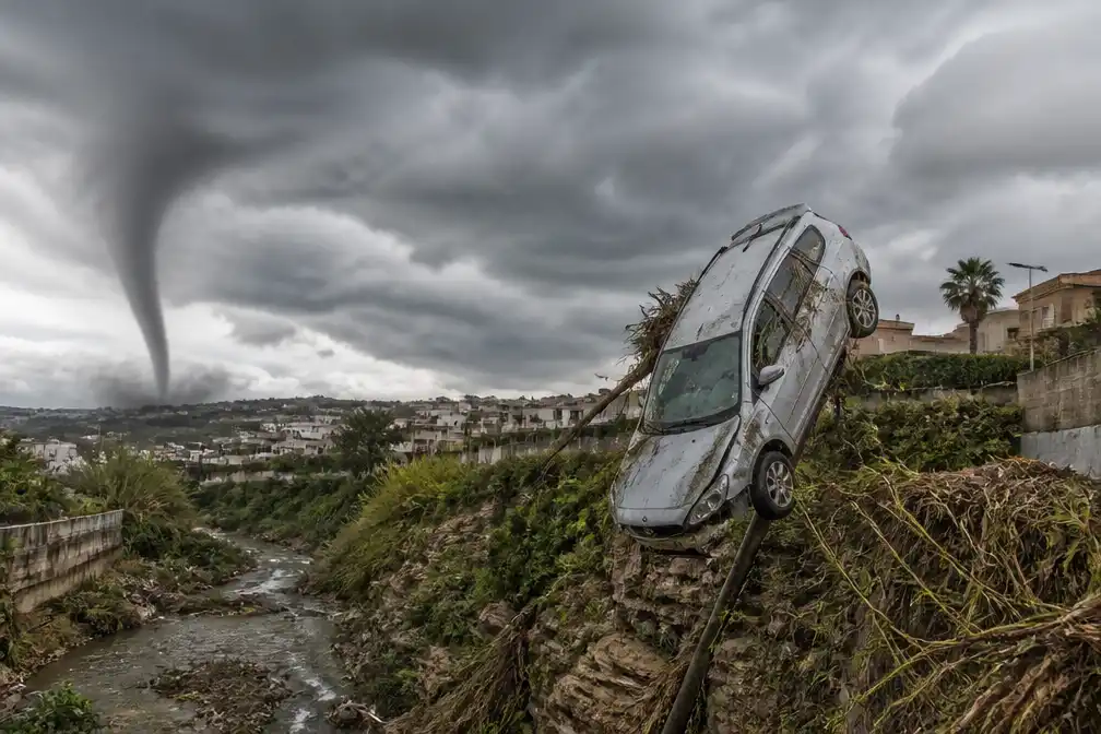 Tornado treft westkust van Sicilië: zware schade en twee gewonden