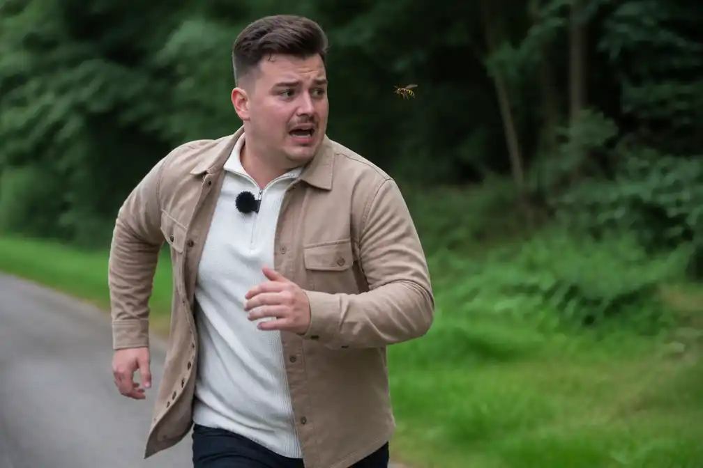Marco Schuitmaker gehinderd door wesp in nieuwe SBS 6-show Premiejagers