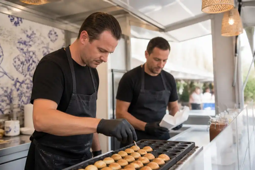 Broers Ramon en Roy beginnen poffertjeskraam in Spanje in Het Roer Om