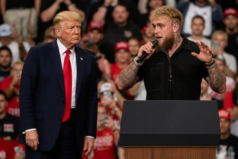 Jake Paul steunt Donald Trump opnieuw tijdens Republikeinse rally in Ohio