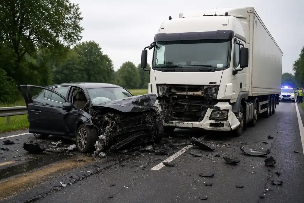 Vrouw omgekomen bij frontale botsing met vrachtwagen op N36 bij Ommen