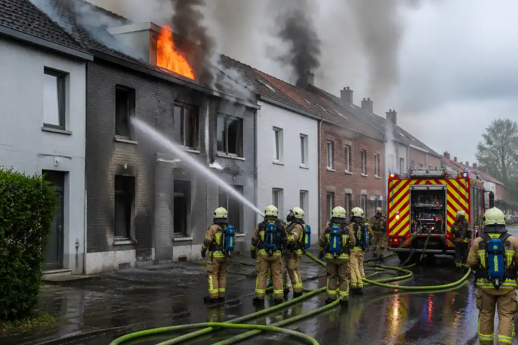 Woningbrand in Halle slaat over naar drie aanpalende woningen