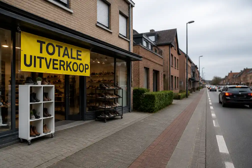 Schoenen Ruytings in Hoeleden houdt uitverkoop voor rioleringswerken