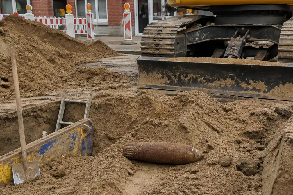 Kraanmachinist vindt scherpe obus uit Eerste Wereldoorlog in zandlading in Zonnebeke