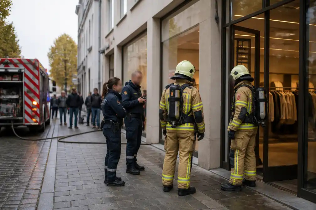 Brandalarm bij Zara in Hasselt door verbranding van onkruid op straat